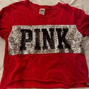PINK Victoria’s Secret red crop top size small red
